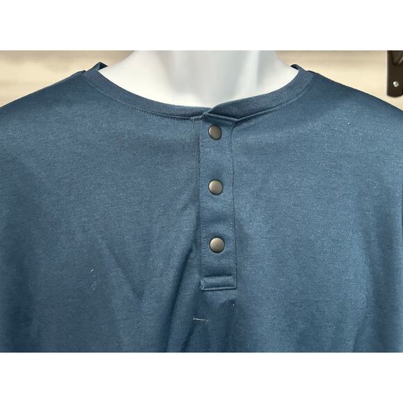 Premier Flex Henley Shirt Snap Performance Tech Stretch Blue Size XL - Picture 1 of 3